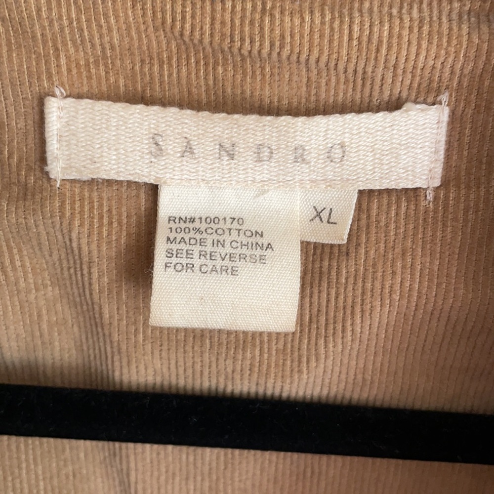 Sandro Corduroy 100% Cotton Jacket Brown Tan Size XL - Picture 3 of 5